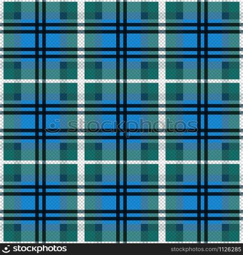 Seamless checkered shades of green, blue and white colors, illustration pattern as a tartan plaid
