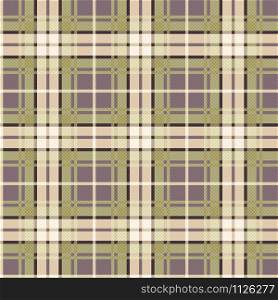 Seamless checkered shades of muted green and beige pattern, illustration as a tartan plaid