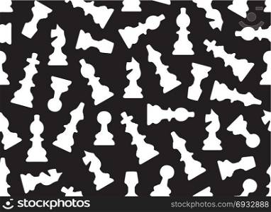 Seamless chess pieces with black in background