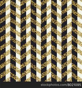 Seamless chevron pattern. Glittering golden surface