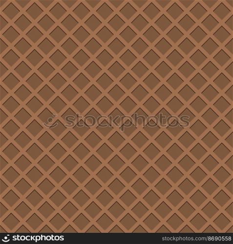 Seamless chocolate waffle pattern. Vector background