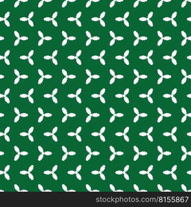 Seamless Christmas holly wrapping paper pattern