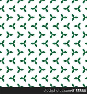 Seamless Christmas holly wrapping paper pattern