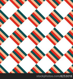 Seamless Christmas pattern of striped squares staggered diagonally on a white background. Vector illustration bright green, red ornament for print, wrapping, textile, fabric.. Seamless Christmas pattern of striped squares staggered diagonally on a white background. Vector illustration bright green, red ornament for print, wrapping, textile, fabric