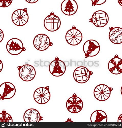Seamless Christmas pattern with Christmas symbols for design, Wallpaper, material, packaging