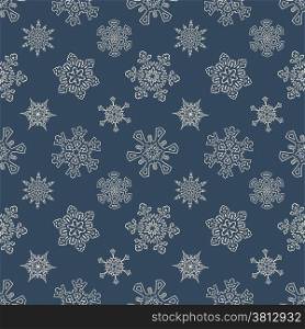 Seamless Christmas pattern with random drawn snowflakes