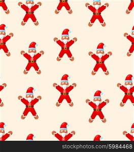 Seamless Christmas pattern with red Santa. Seamless Christmas pattern with red Santa - vector illustration