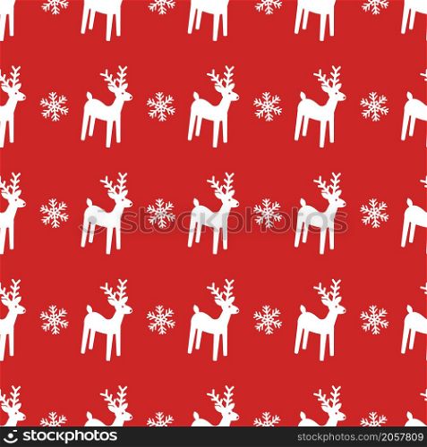 Seamless Christmas pattern with reindeer. Christmas deer