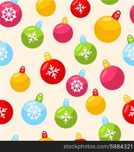 Seamless Christmas pattern with xmas ball snowflakes. Seamless Christmas pattern with xmas ball snowflakes tiled - vector