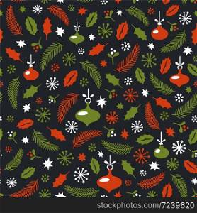 Seamless Christmas pattern. Wrapping paper design. Christmas decoration elements. New year party. vector illustration. Seamless Christmas pattern. Wrapping paper design