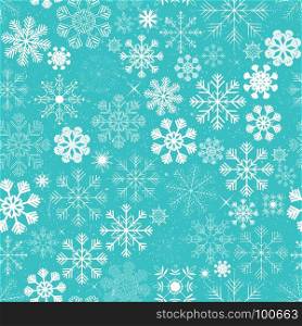 Seamless Christmas Snowflakes Background. Illustration of a seamless wallpaper background with white winter snowflakes for christmas and new year's eve holidays