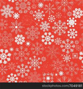 Seamless Christmas Snowflakes Background. Illustration of a seamless wallpaper background with white winter snowflakes for christmas and new year&rsquo;s eve holidays