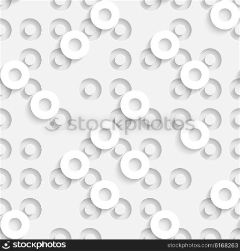 Seamless Circle and Ring Pattern. Vector Soft Background. Regular White Texture. Seamless Circle and Ring Pattern