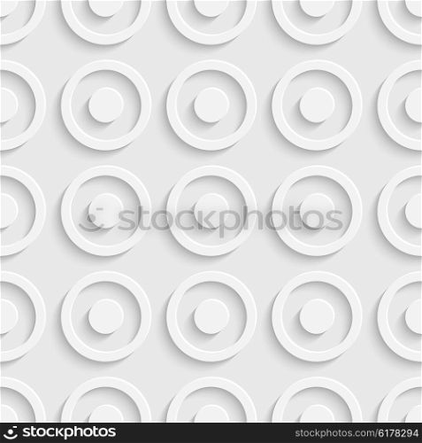 Seamless Circle and Ring Pattern. Vector Soft Background. Regular White Texture. Seamless Circle and Ring Pattern