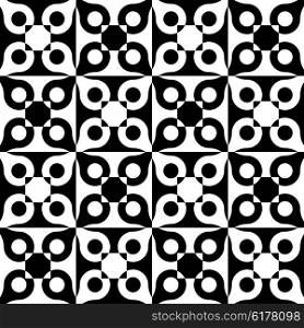 Seamless Circle and Square Pattern. Abstract Black and White Background. Vector Regular Texture. Seamless Circle and Square Pattern