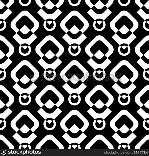 Seamless Circle and Square Pattern. Abstract Monochrome Geometric Background.. Seamless Circle and Square Pattern