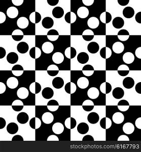 Seamless Circle and Square Pattern. Vector Geometric Background. Regular Black and White Texture. Seamless Circle and Square Pattern