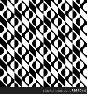 Seamless Circle and Stripe Pattern. Vector Regular Texture. Seamless Circle and Stripe Pattern