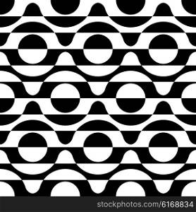 Seamless Circle and Stripe Pattern. Vector Regular Texture. Seamless Circle and Stripe Pattern