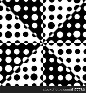 Seamless Circle and Triangle Pattern. Abstract Black and White Background. Seamless Circle and Triangle Pattern