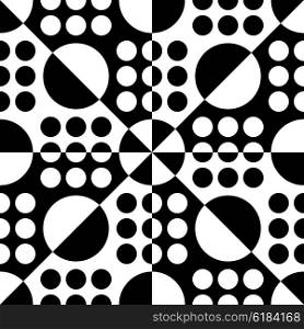 Seamless Circle and Triangle Pattern. Abstract Black and White Background. Seamless Circle and Triangle Pattern