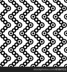 Seamless Circle and ZigZag Pattern. Abstract Monochrome Background. Vector Regular Texture. Seamless Circle and ZigZag Pattern