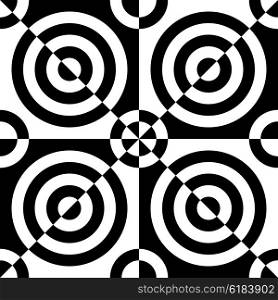 Seamless Circle Pattern. Abstract Black and White Background. Vector Regular Texture. Seamless Circle Pattern