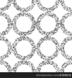 Seamless Circle Pattern. Vector Black and White Background. Seamless Circle Pattern