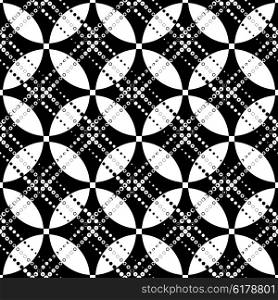 Seamless Circle Pattern. Vector Black and White Background. Seamless Circle Pattern