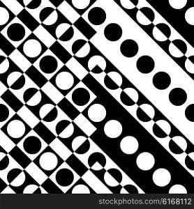 Seamless Circle Pattern. Vector Geometric Background. Regular Black and White Texture. Seamless Circle Pattern