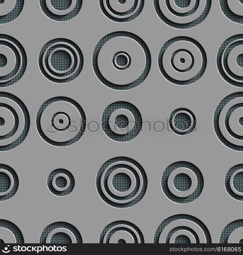 Seamless Circle Pattern. Vector Gray Regular Texture. Seamless Circle Pattern