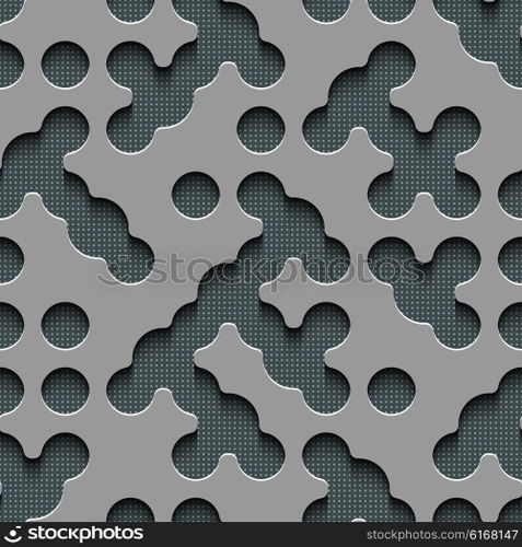 Seamless Circle Pattern. Vector Gray Regular Texture. Seamless Circle Pattern