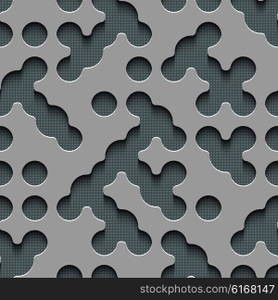 Seamless Circle Pattern. Vector Gray Regular Texture. Seamless Circle Pattern