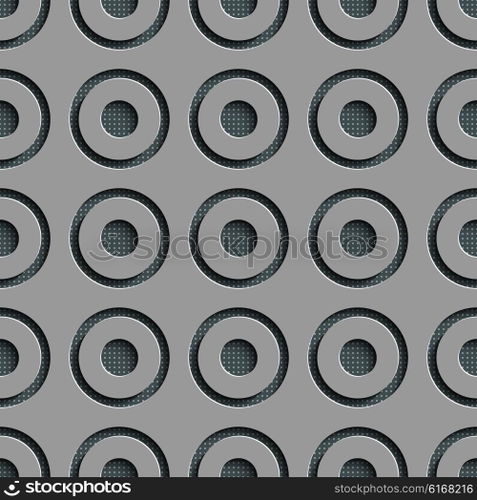 Seamless Circle Pattern. Vector Gray Regular Texture. Seamless Circle Pattern