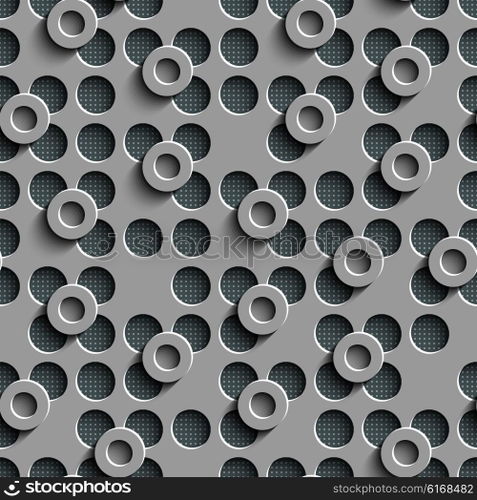 Seamless Circle Pattern. Vector Gray Regular Texture. Seamless Circle Pattern