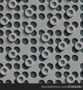 Seamless Circle Pattern. Vector Gray Regular Texture. Seamless Circle Pattern