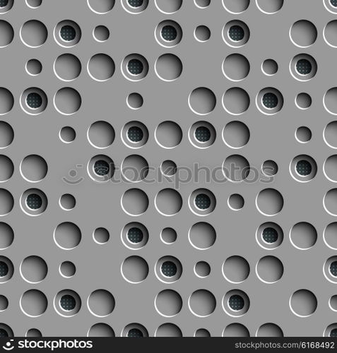 Seamless Circle Pattern. Vector Gray Regular Texture. Seamless Circle Pattern
