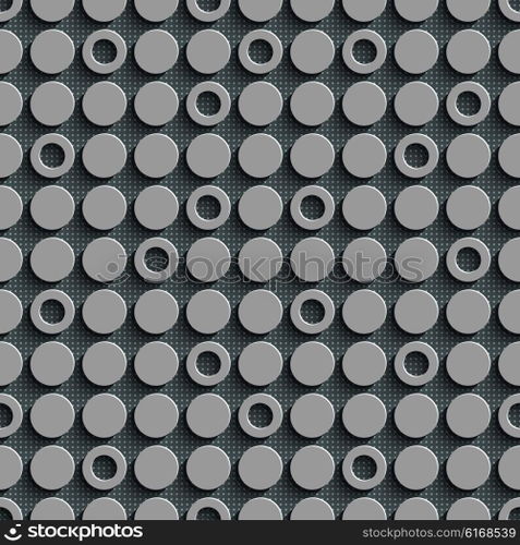 Seamless Circle Pattern. Vector Gray Regular Texture. Seamless Circle Pattern