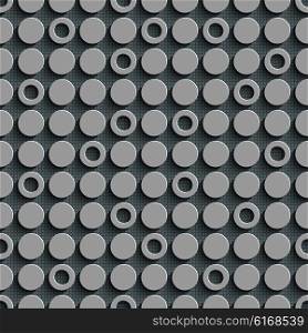 Seamless Circle Pattern. Vector Gray Regular Texture. Seamless Circle Pattern