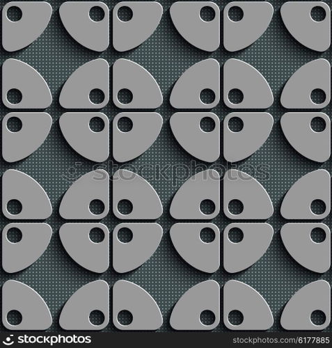 Seamless Circle Pattern. Vector Gray Regular Texture. Seamless Circle Pattern