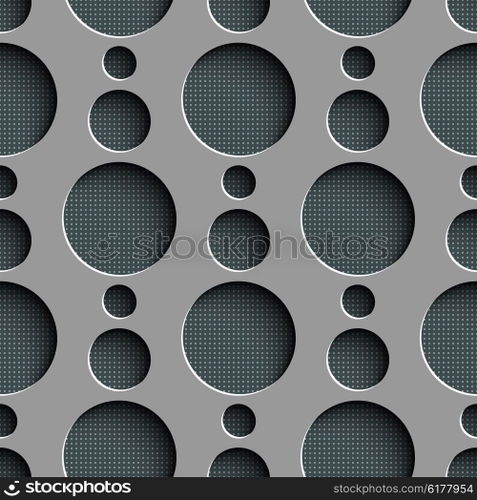 Seamless Circle Pattern. Vector Gray Regular Texture. Seamless Circle Pattern