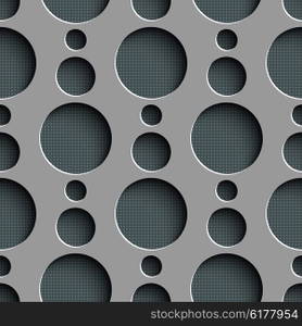 Seamless Circle Pattern. Vector Gray Regular Texture. Seamless Circle Pattern