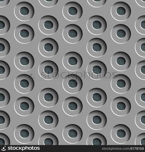 Seamless Circle Pattern. Vector Gray Regular Texture. Seamless Circle Pattern