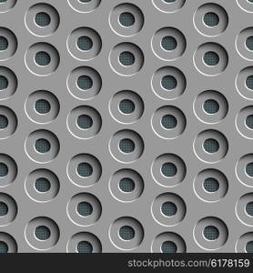 Seamless Circle Pattern. Vector Gray Regular Texture. Seamless Circle Pattern