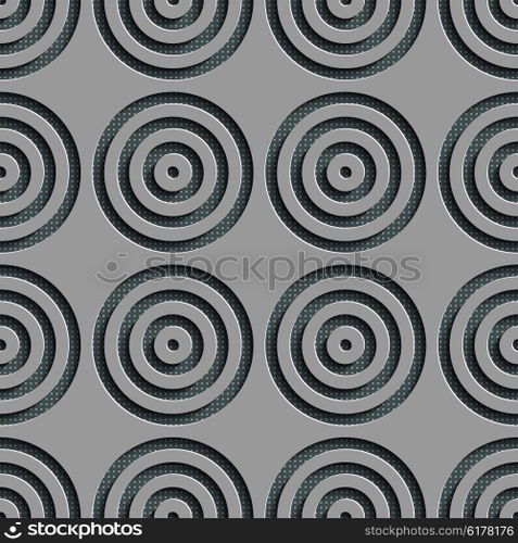 Seamless Circle Pattern. Vector Gray Regular Texture. Seamless Circle Pattern