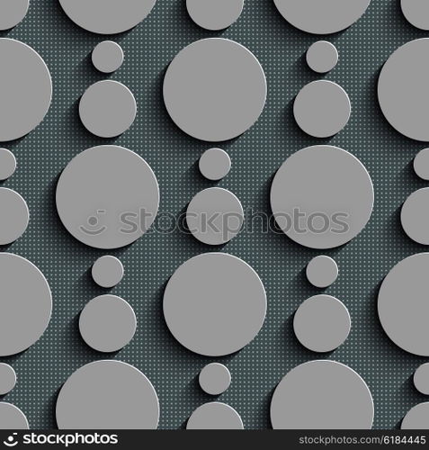 Seamless Circle Pattern. Vector Gray Regular Texture. Seamless Circle Pattern