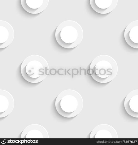 Seamless Circle Pattern. Vector Soft Background. Regular White Texture. Seamless Circle Pattern
