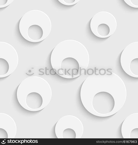 Seamless Circle Pattern. Vector Soft Background. Regular White Texture. Seamless Circle Pattern