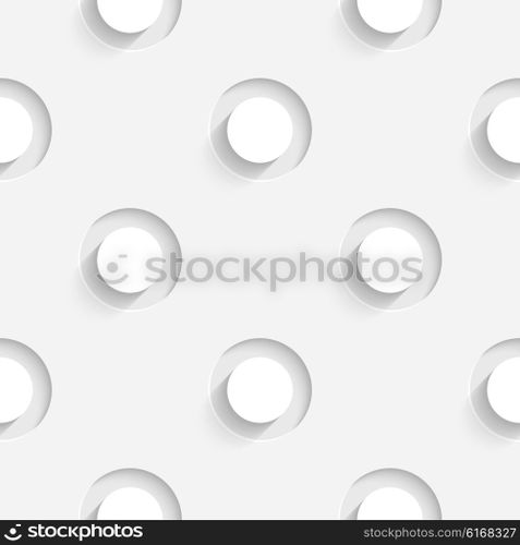 Seamless Circle Pattern. Vector Soft Background. Regular White Texture. Seamless Circle Pattern