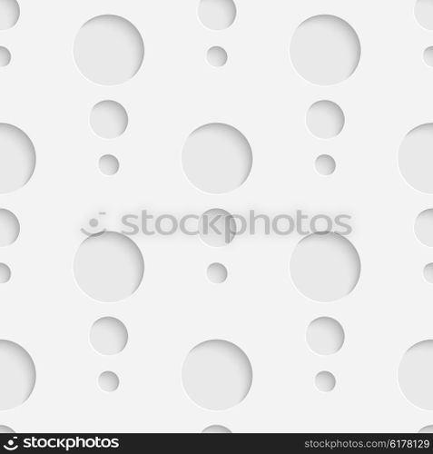 Seamless Circle Pattern. Vector Soft Background. Regular White Texture. Seamless Circle Pattern
